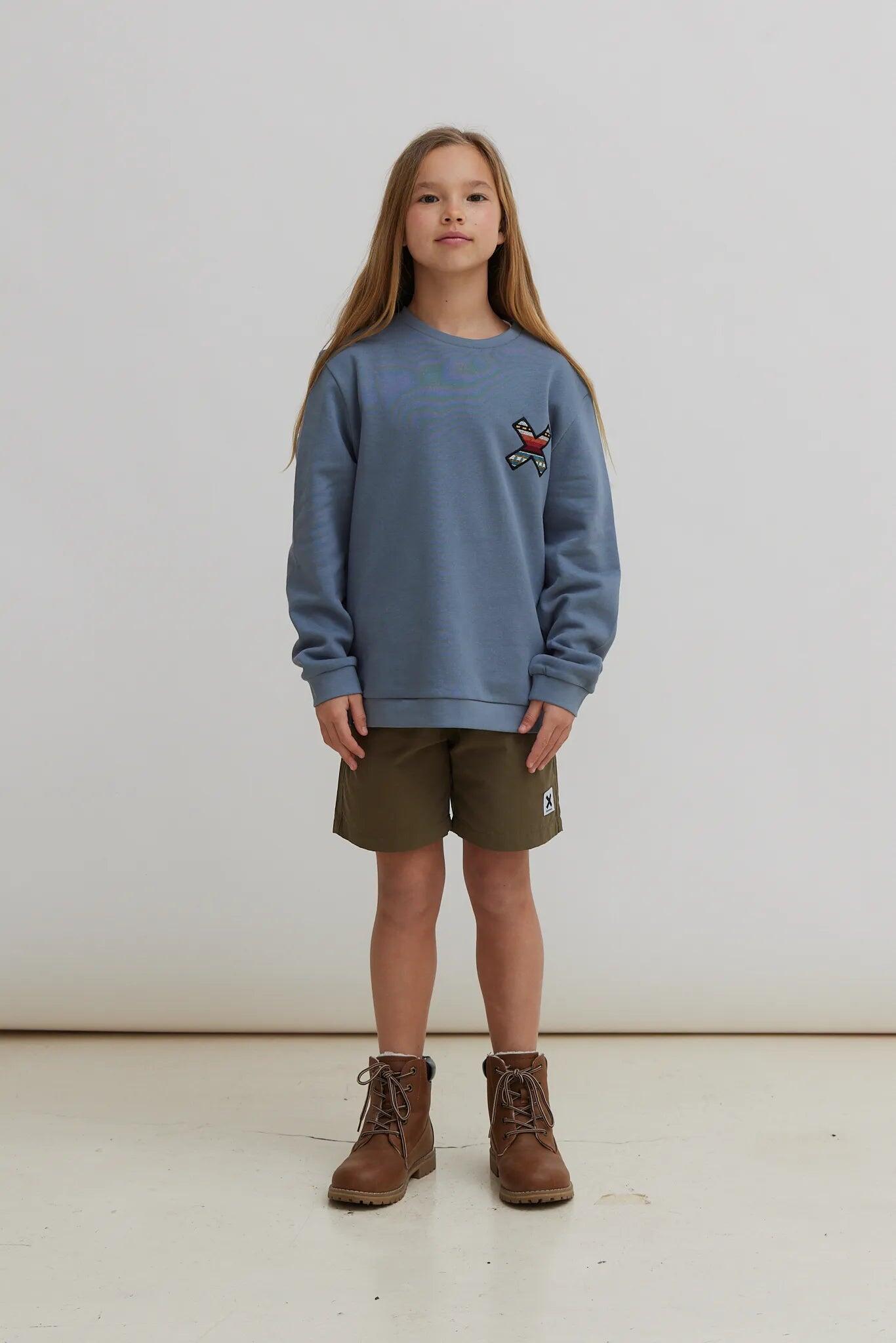 Sudadera Kids Blue Banana Sky Blue de Algodón 100% Orgánico 3/4