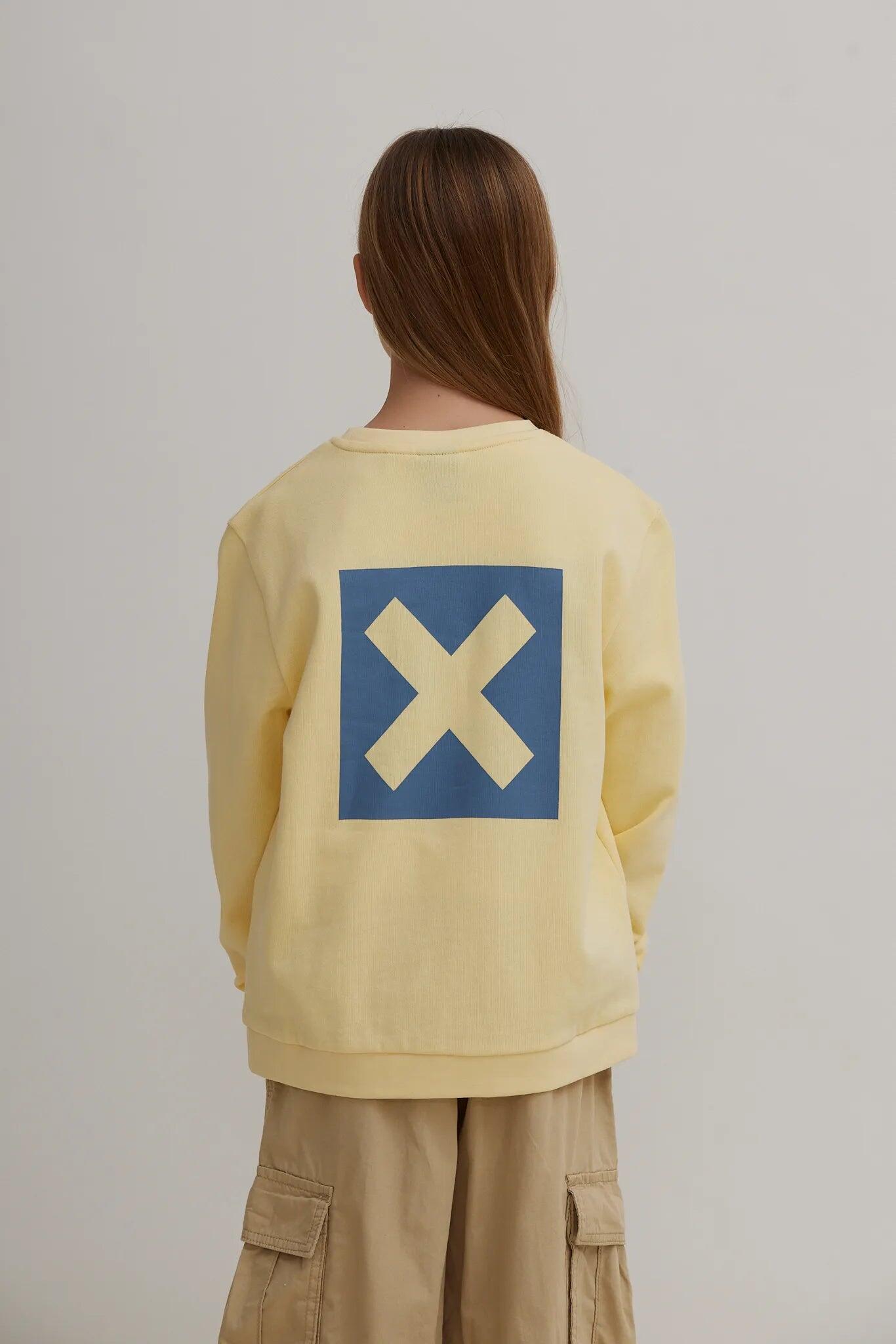 Sudadera Kids Blue Banana Light Yellow de Algodón 100% Orgánico 2/4