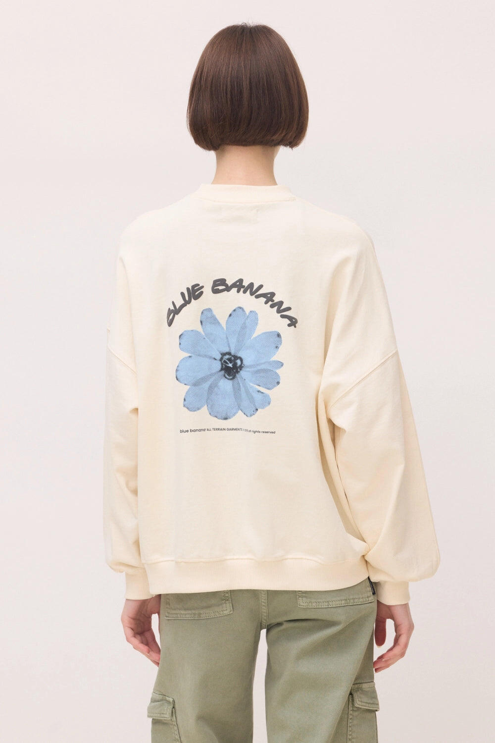 Sudadera Mujer Blue Banana Blanco Roto de Algodón 100% Orgánico 2/4
