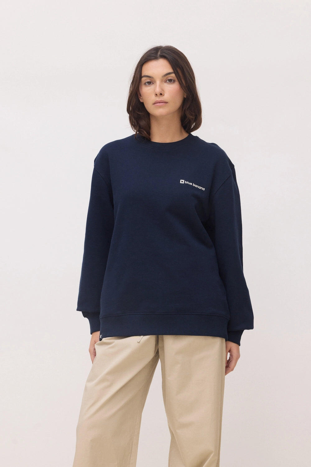 Sudadera Blue Banana Azul Marino de Algodón 100% Orgánico 4/7