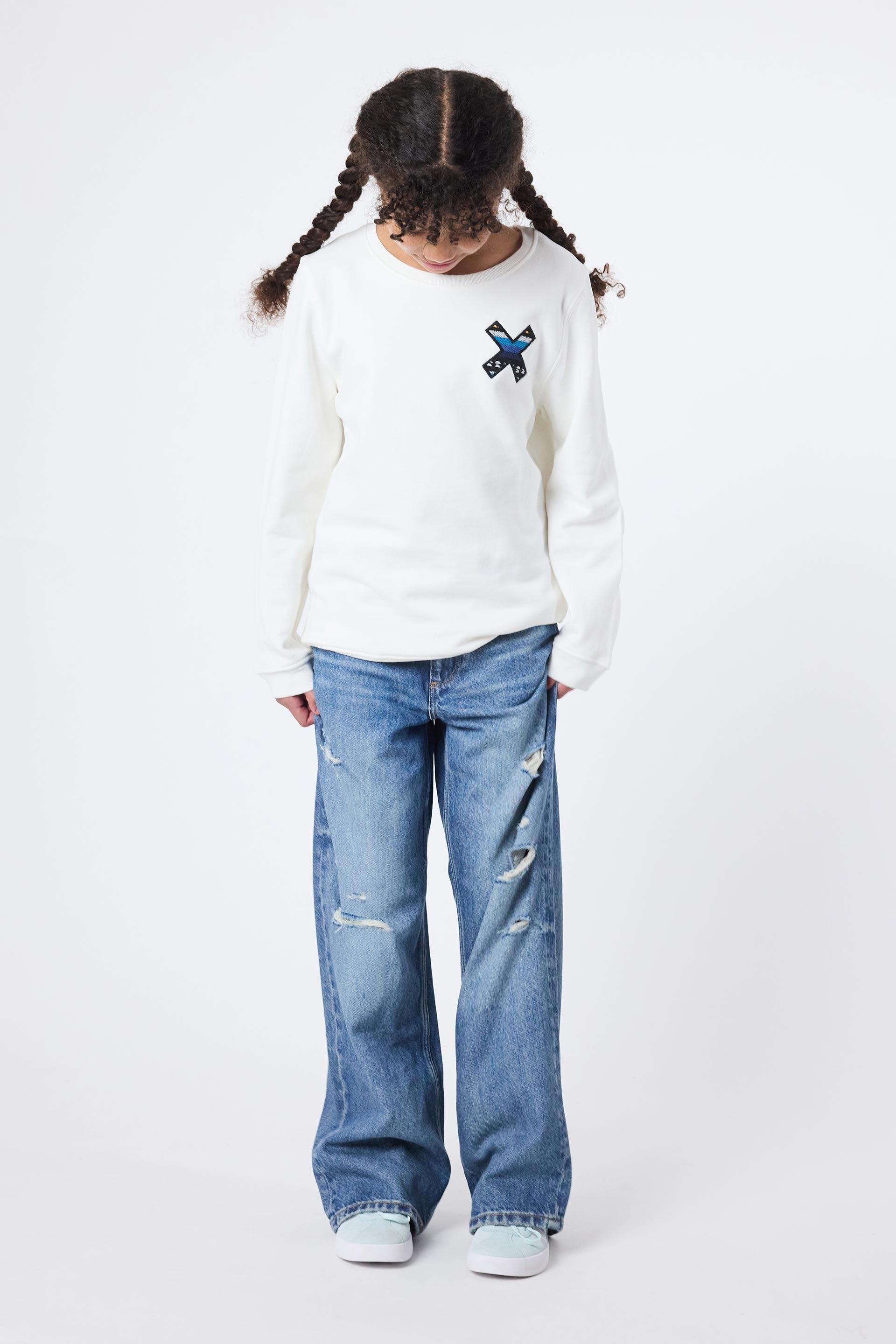 Sudadera Kids Blue Banana Blanco Roto de Algodón 100% Orgánico 5/6