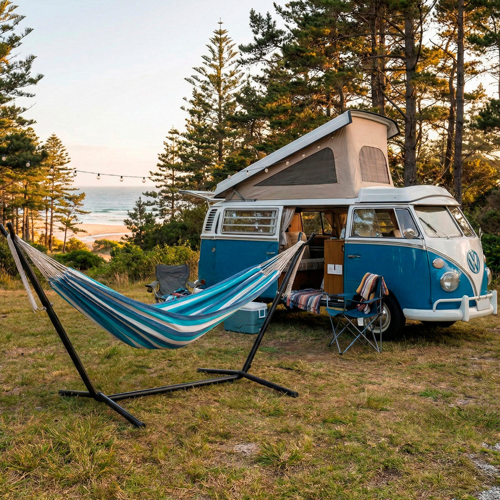 Hamac autoportant avec structure en acier et tissu en polyester 7/7
