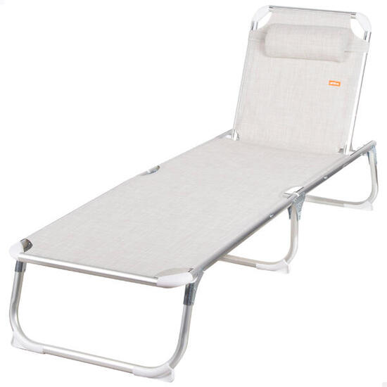 Lettino da spiaggia pieghevole Aktive 186x49x30 cm max. 110 kg 5 posizioni beige