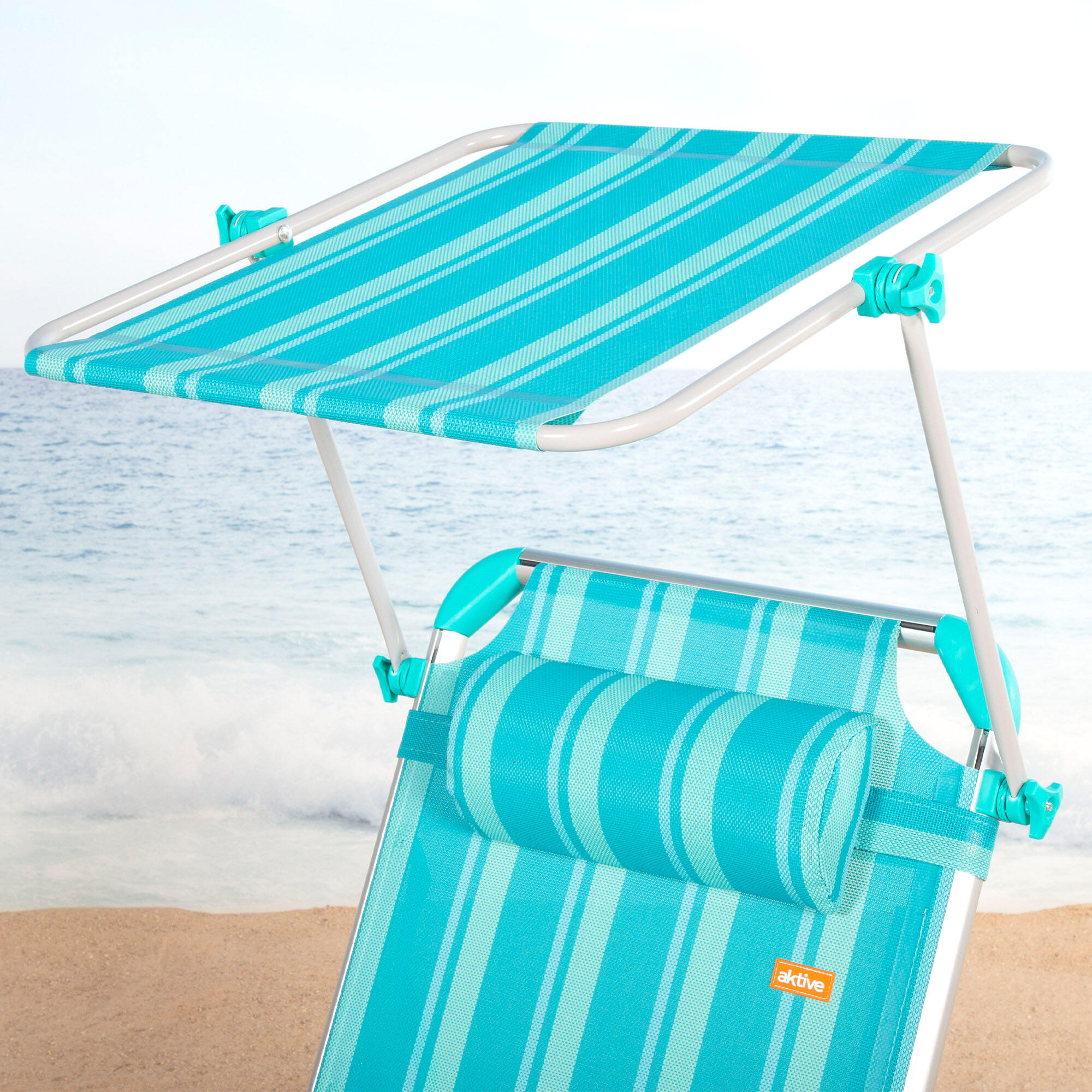 Transat de plage pliable Aktive 186x49x30 cm 110 kg 5 positions 6/7