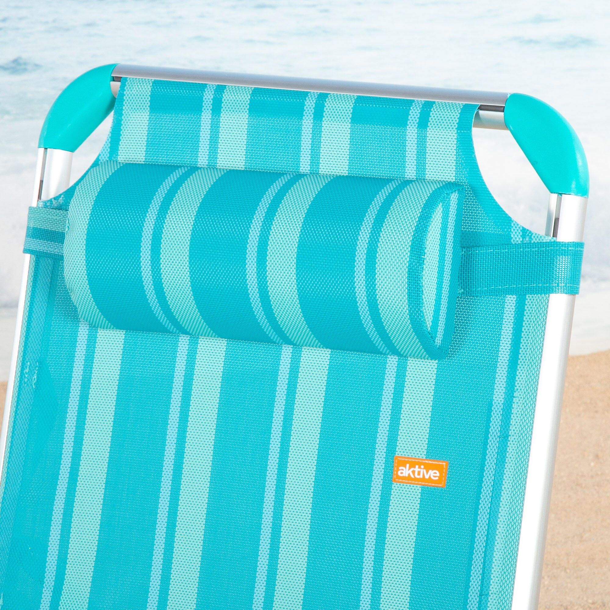 Espreguiçadeira de praia dobrável Aktive 186x49x30 cm máx. 110 kg 5 posições 6/7