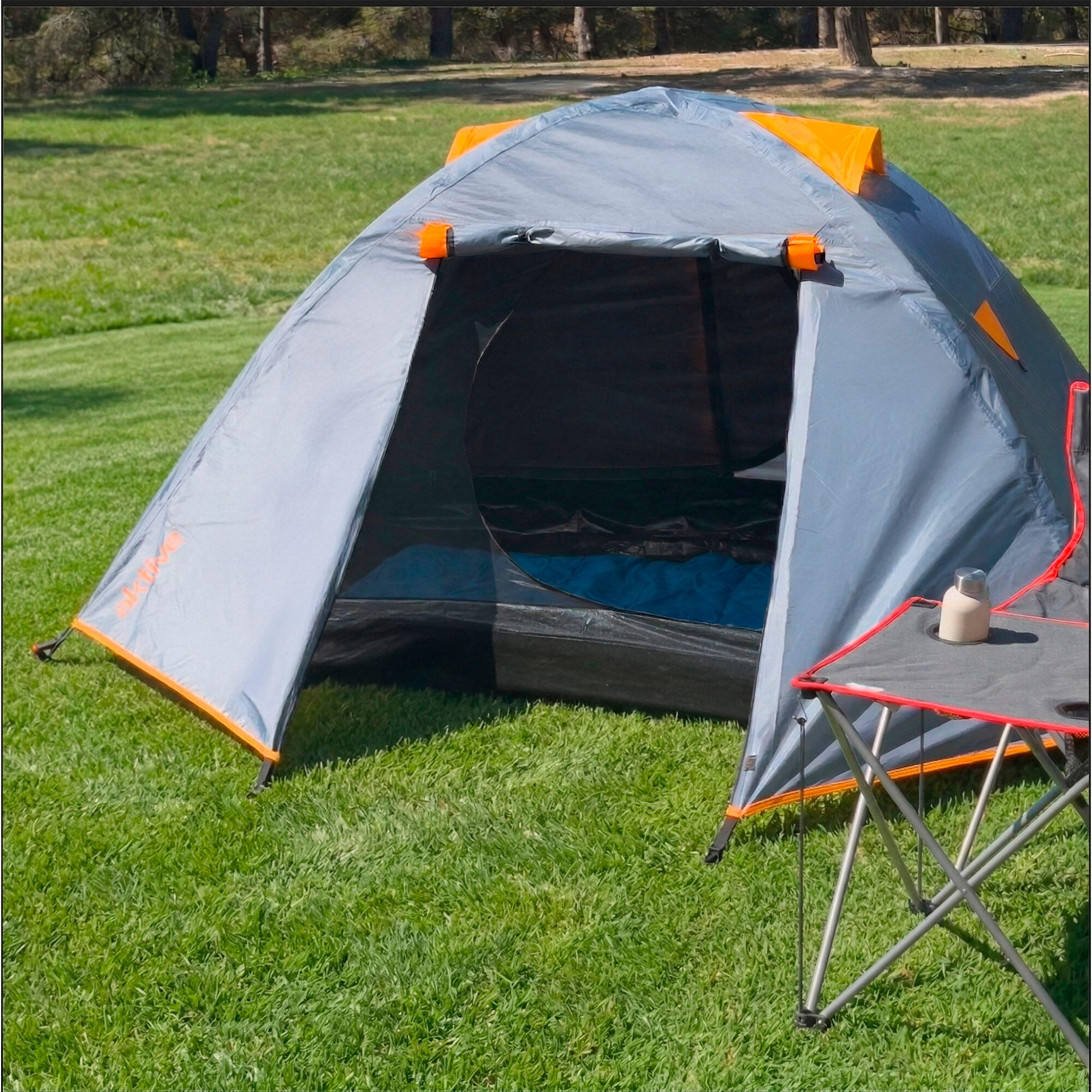 Tenda para 2 pessoas com dimensões de 140x210x110 cm, com mosquiteiro, cinza 5/7
