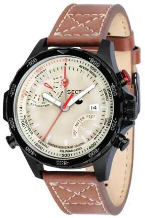 Montre Sector pour homme, chronographe cuir 48 mm.