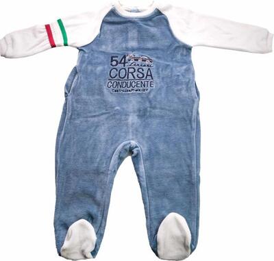 Ferrari babybody jr blauw melange - fleece - maten 74-80