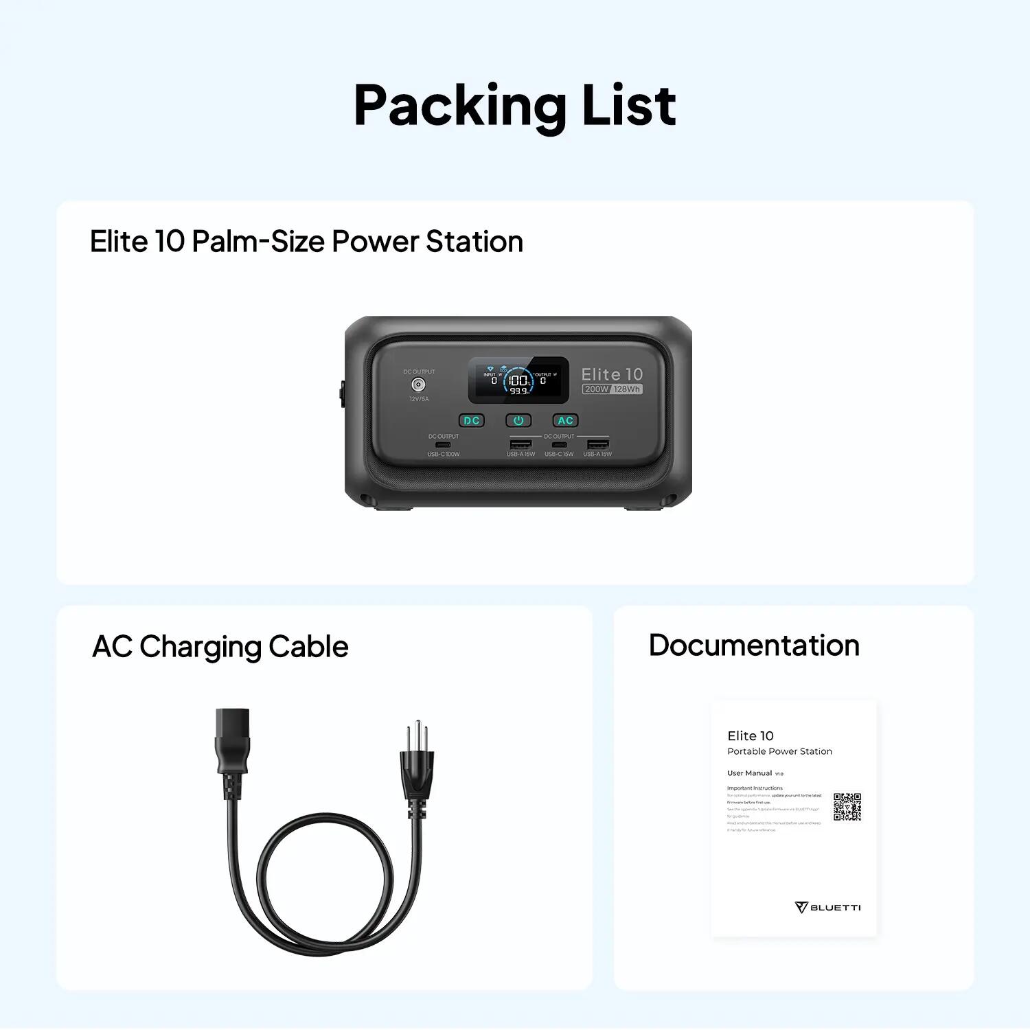 BLUETTI ELITE 10 128Wh + PV100W Portable Power Station with Solar Panel Camping 2/7