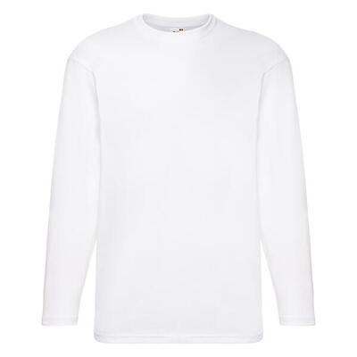 T-shirt fruit of the loom valueweight lange mouw blanco