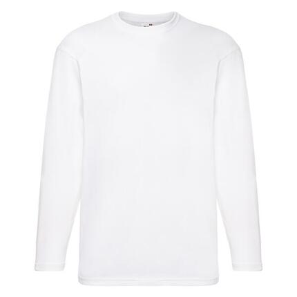 T-shirt Fruit Of The Loom Valueweight Manches Longues Blanc