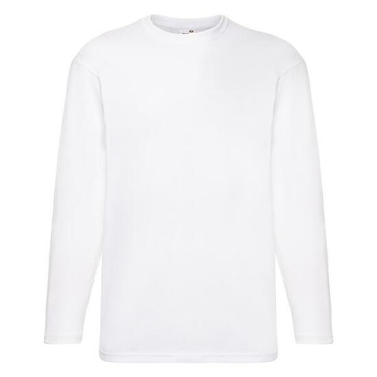 T-shirt Fruit Of The Loom Valueweight Manches Longues Blanc