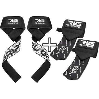 Straps + polsini da palestra RL Grips Bianco e Nero