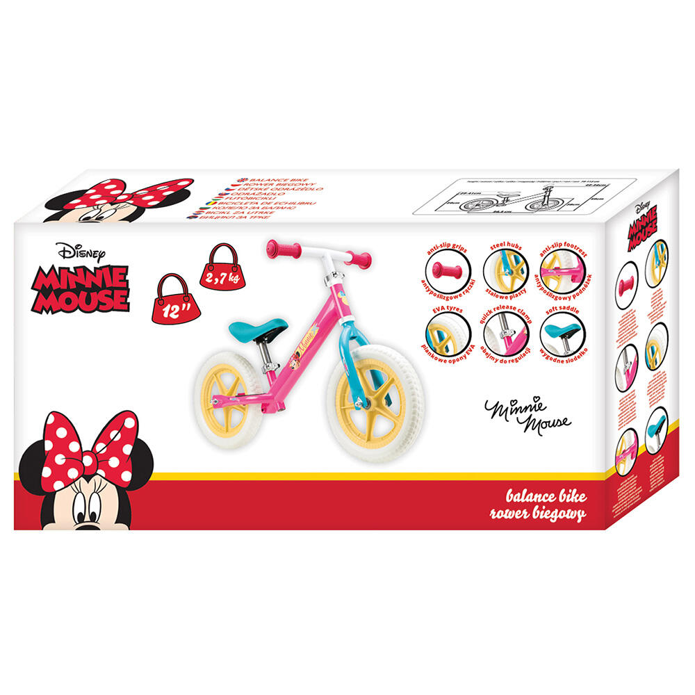 Draisienne Métal Seven Disney Minnie Enfant 12 Pouces Rose Bleu Réglable 4/5