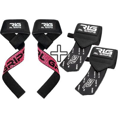 Straps + polsini da palestra RL Grips Bianco e Nero