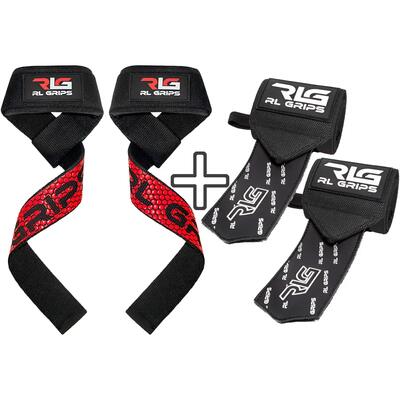 Straps + polsini da palestra RL Grips Bianco e Nero