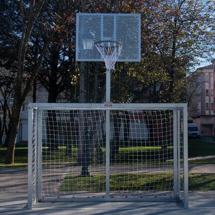 Set But de Futsal/Handball Galvanisé - Support Panier Multicolore