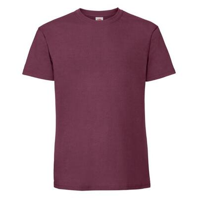 T-shirt fruit of the loom iconische 195 premium tees volwassen burgundy