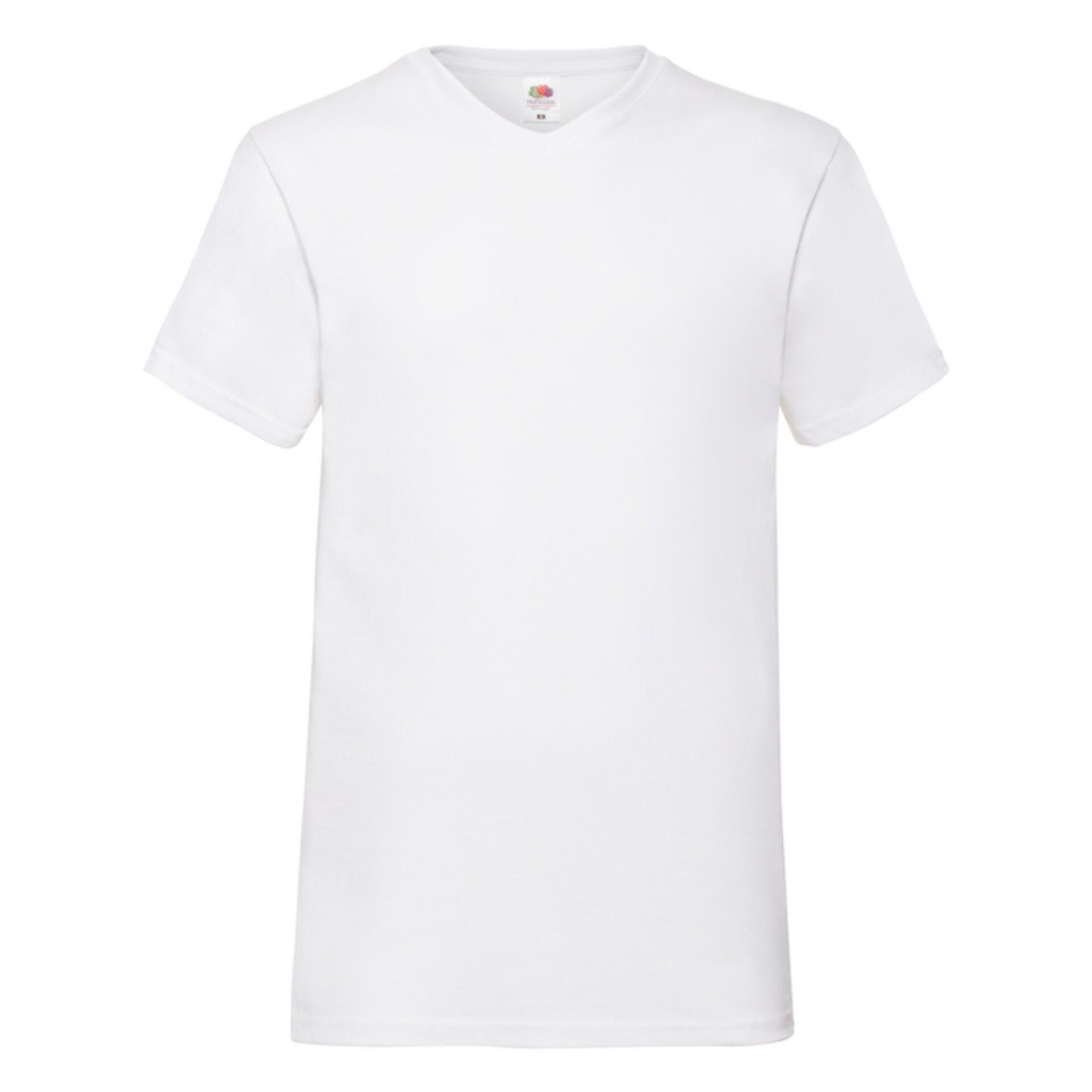 T-shirt Fruit of the Loom Valueweight col V blanc 1/7