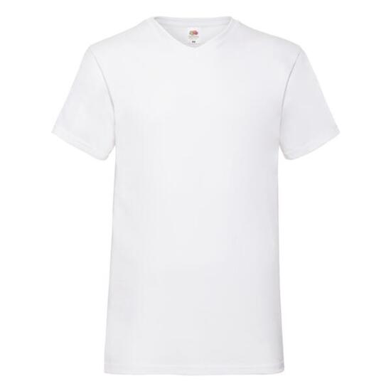 Camiseta Fruit Of The Loom Valueweight Col V T Adulte Blanc