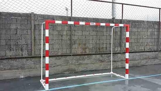 Set de 2 buts amovibles aluminium pour futsal/handball 80x80 mm - base 80x40 mm