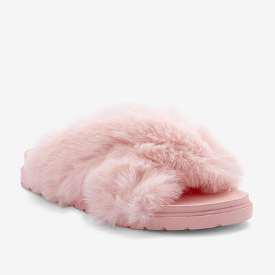 Dames slippers met bont - 9197 - coquiflex zool - maat 37