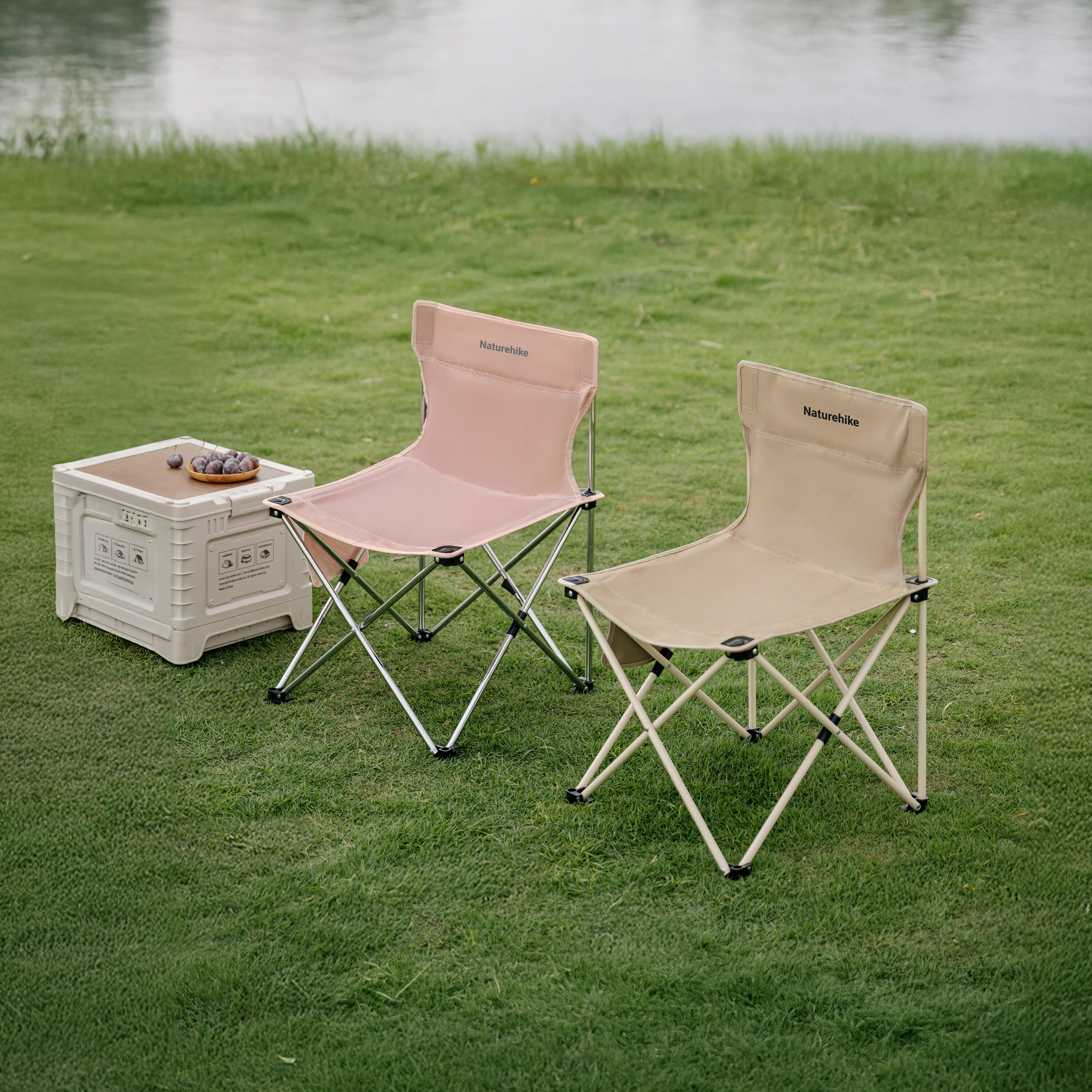 HUGEL CAMP SET Low Type ベージュ NATUREHIKE L01 Folding Camping Stool - Lightweight Aluminium Alloy