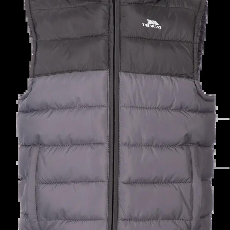 2058 Padded quilted gilet black - 2 pockets, contrast zip