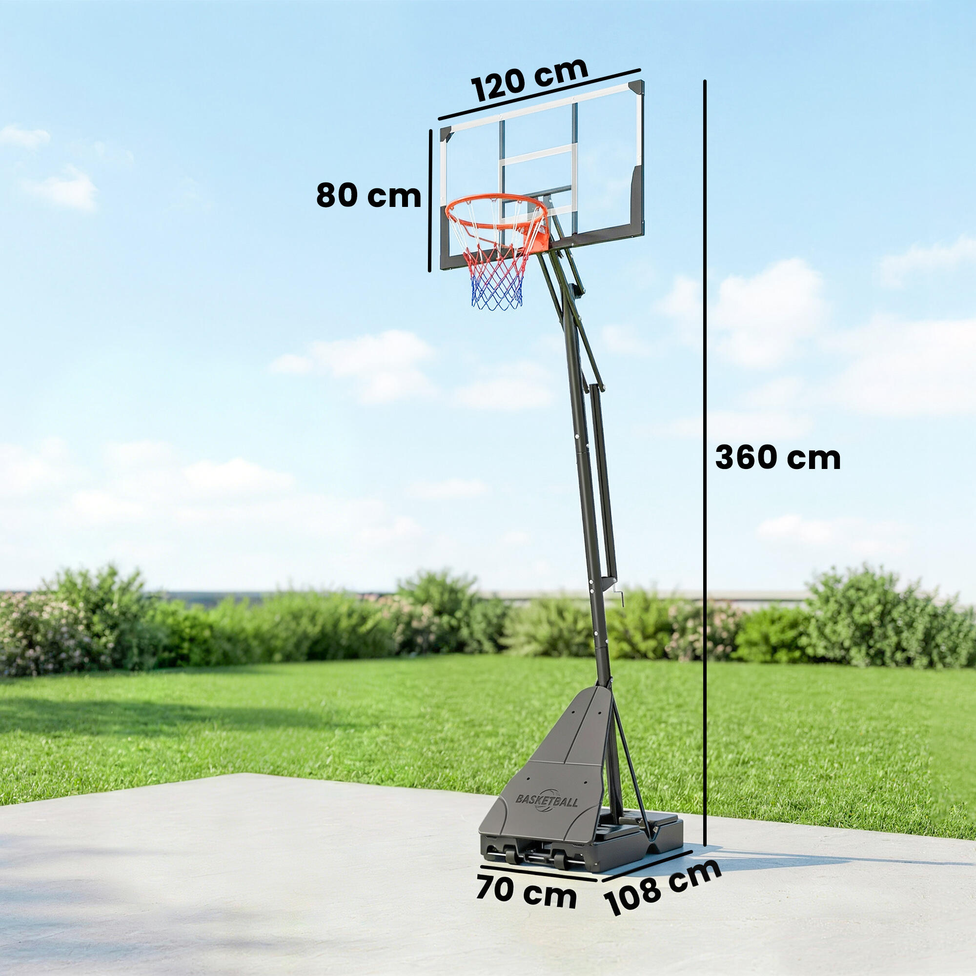 Cesto de Basquetebol SPORTNOW Preto 3/5