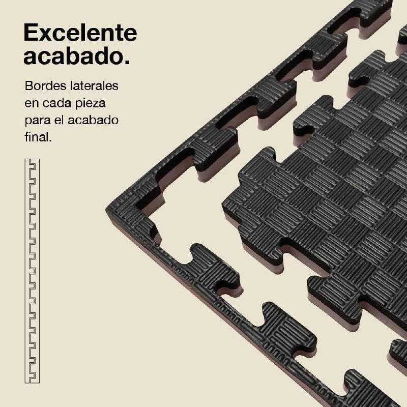 JOWY Tatame Puzzle 2,5 cm 100x100 cm – Alta Densidade Preto/Cinza 3/6