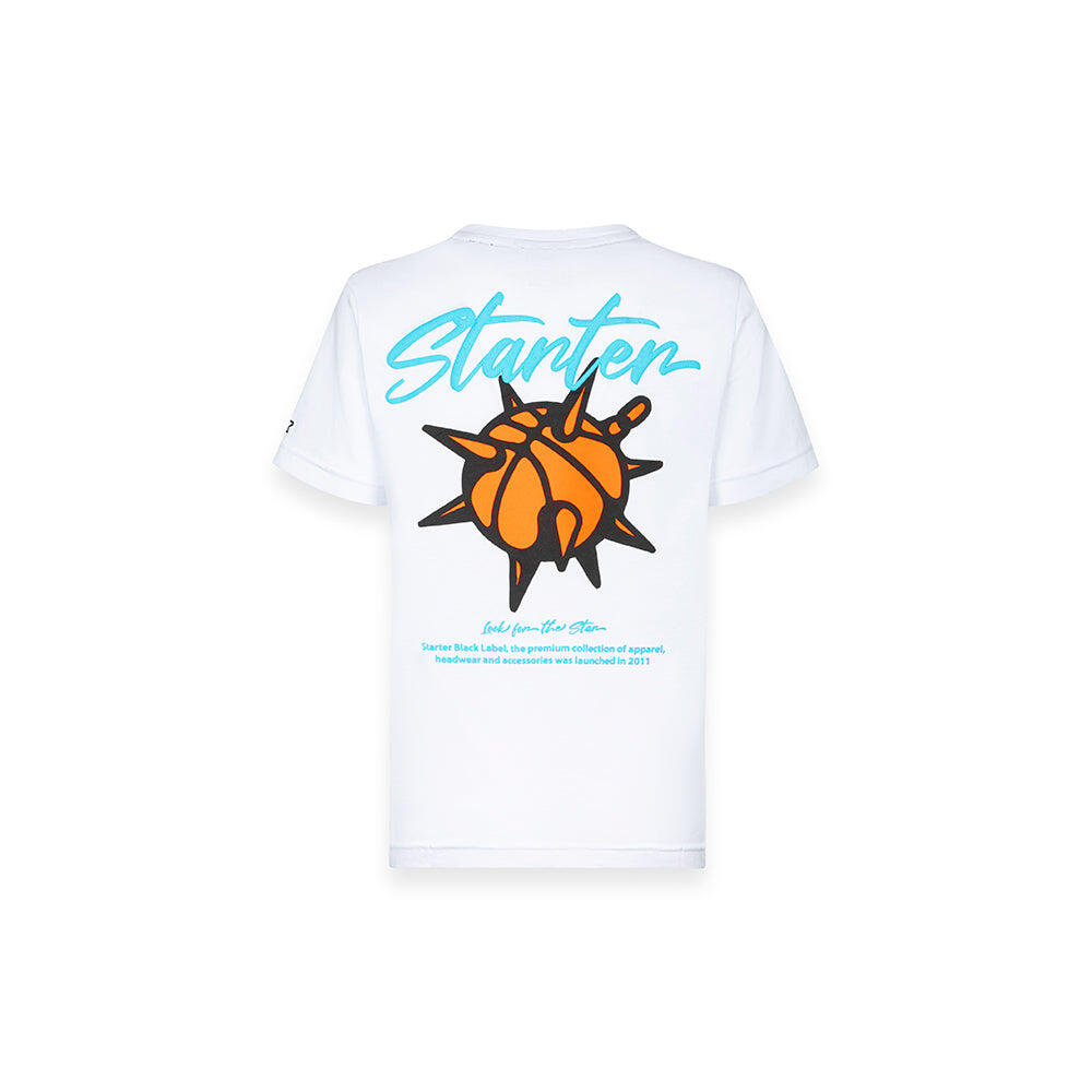 T-Shirt da bambino con Logo Front e Stampa sul Retro BIANCO 2/3