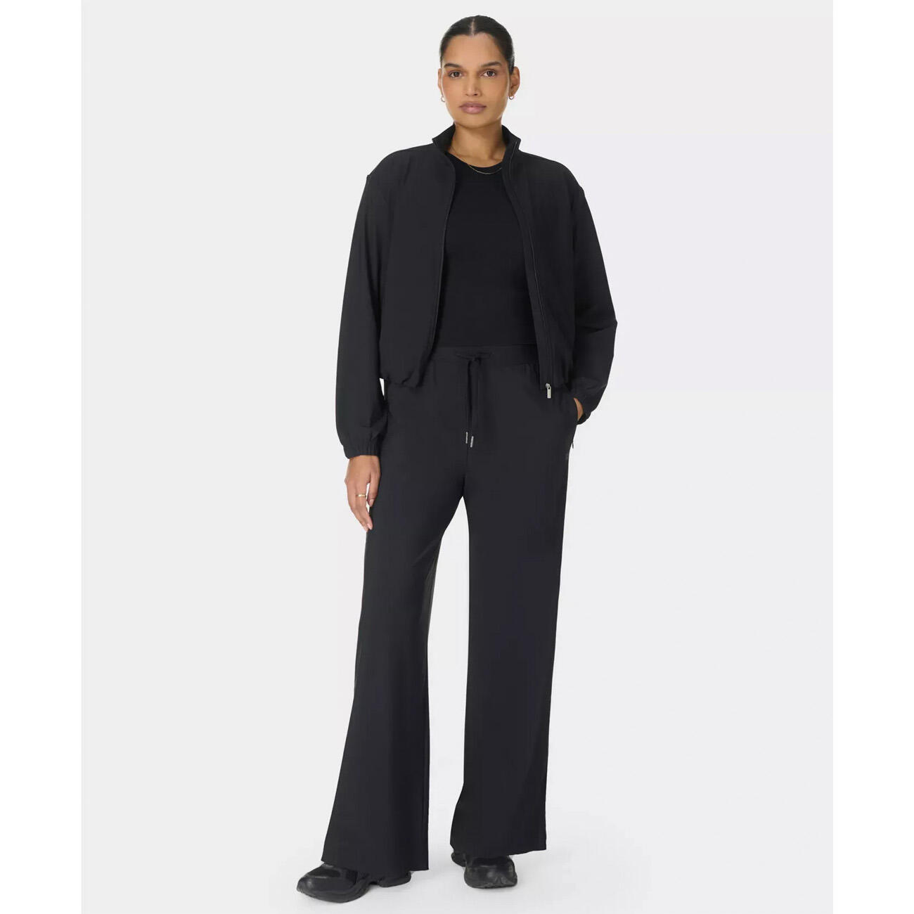 SWEATY BETTY Explorer Side Tape Zip Trough Midlayer  BLACK XXL 3/6
