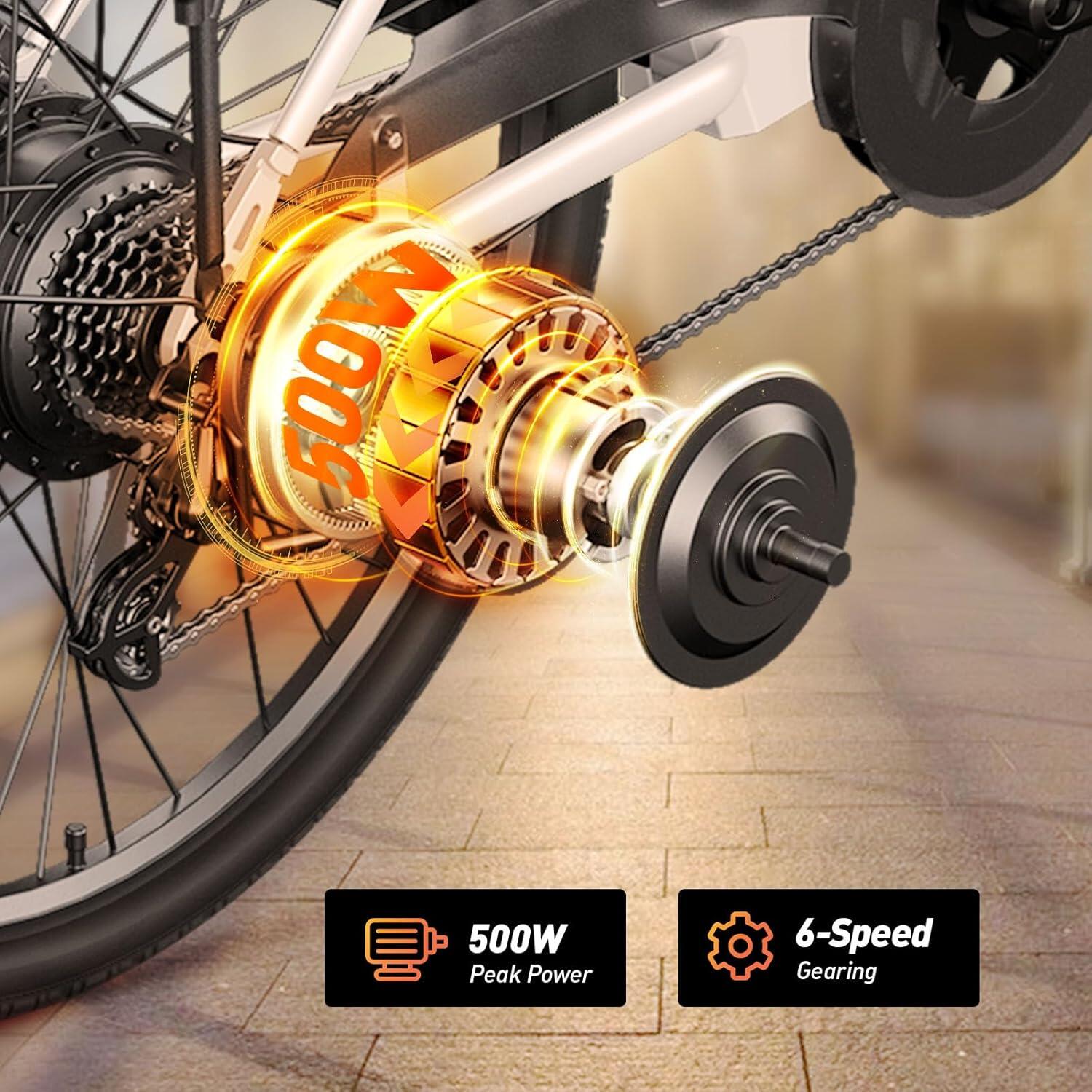 Bicicletta elettrica DYU C6 36V 250W 26 pollici 12.5Ah Freni a disco 5/7