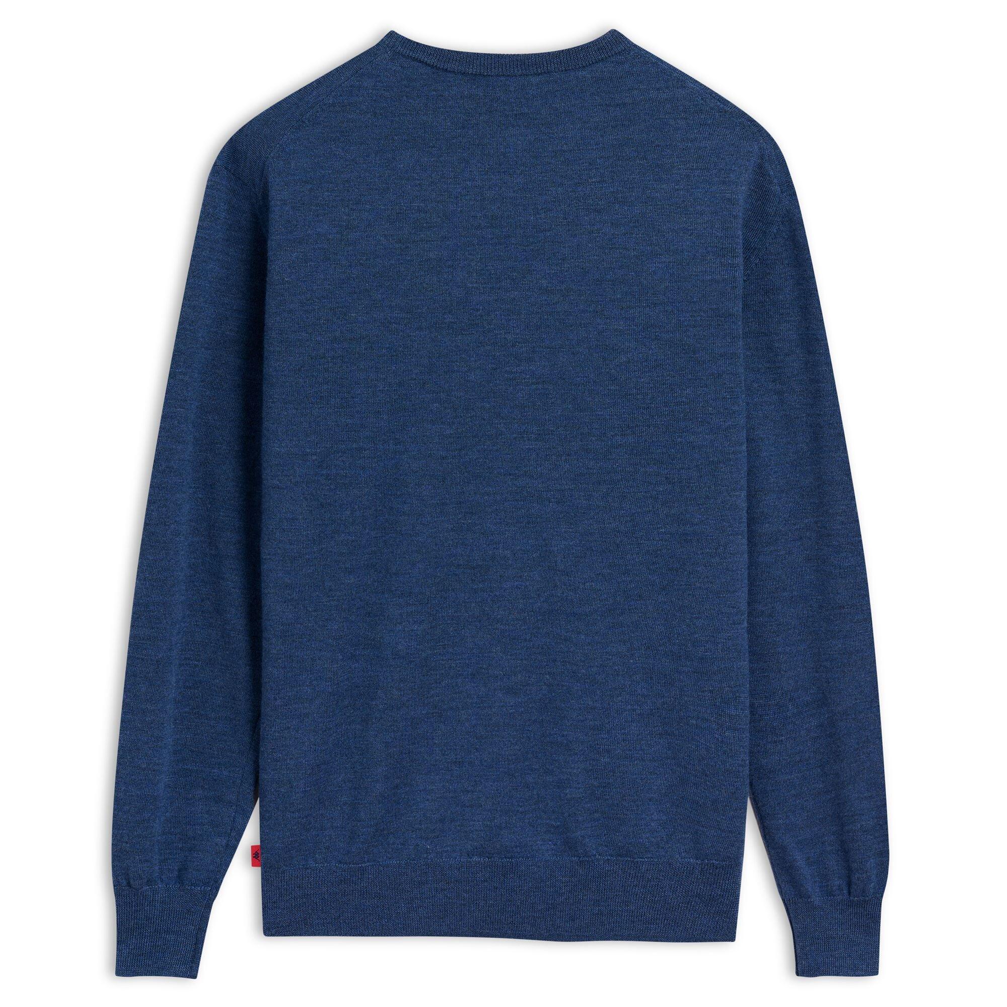 Maglione da uomo in lana vergine blu da lifestyle 2/3