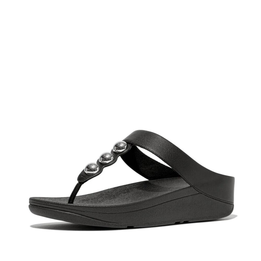 Sandales à bride avant FitFlop Fino Mirror-Dome en cuir 3/7