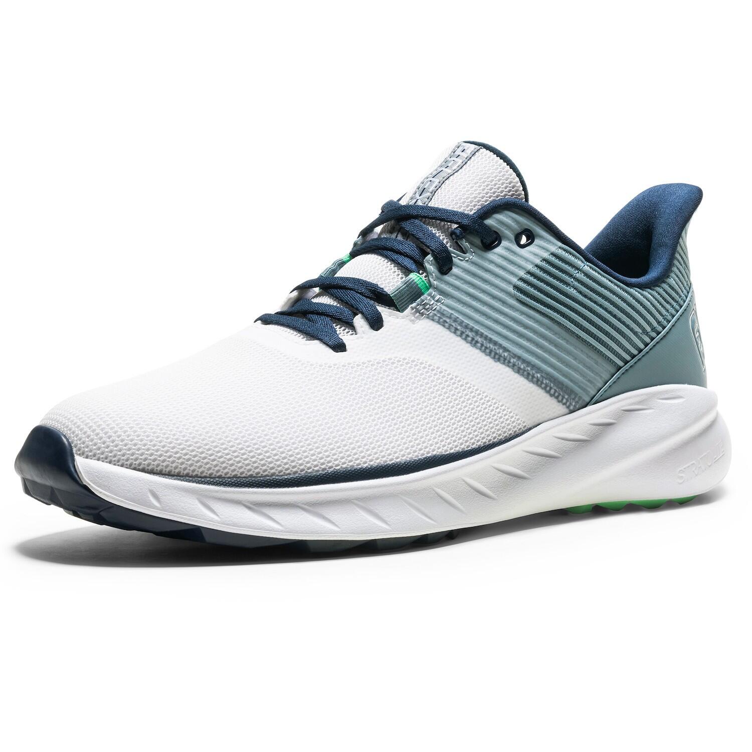 Chaussures de golf Footjoy Flex pour hommes, blanches et bleues 7/7