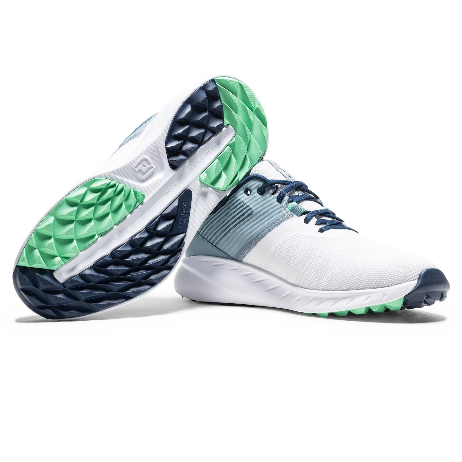 Chaussures de golf Footjoy Flex pour hommes, blanches et bleues 6/7