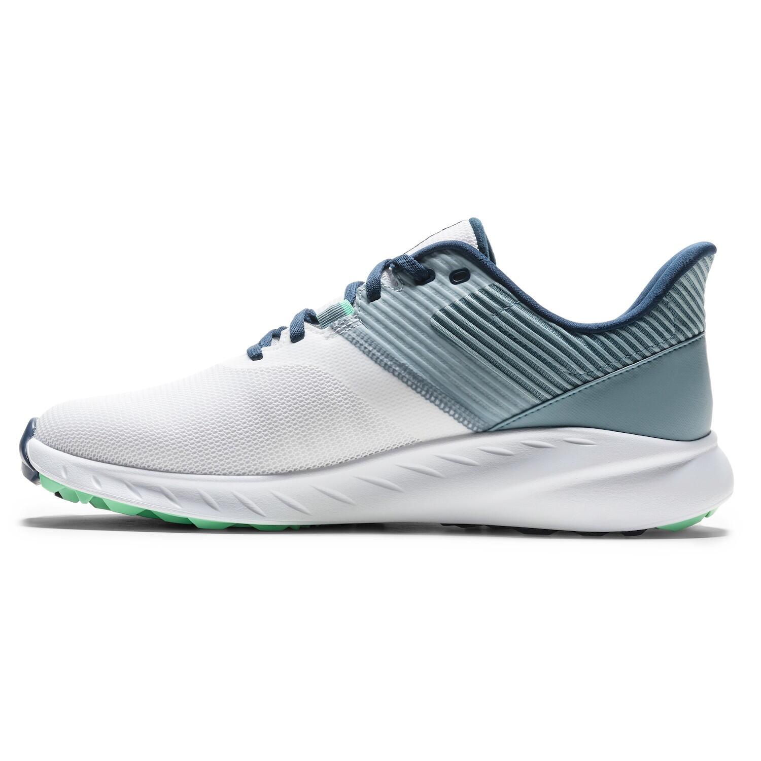 Chaussures de golf Footjoy Flex pour hommes, blanches et bleues 2/7