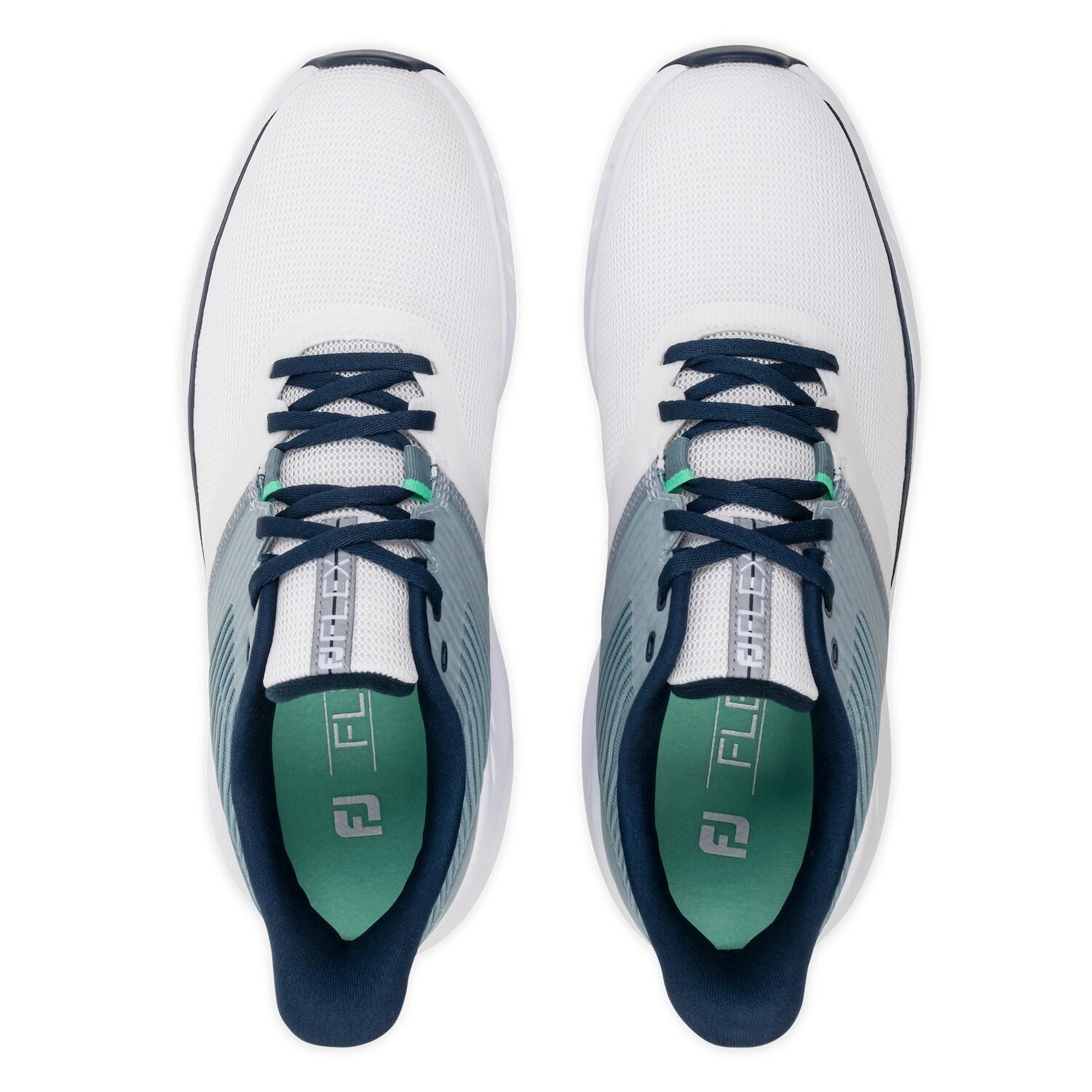 Chaussures de golf Footjoy Flex pour hommes, blanches et bleues 5/7