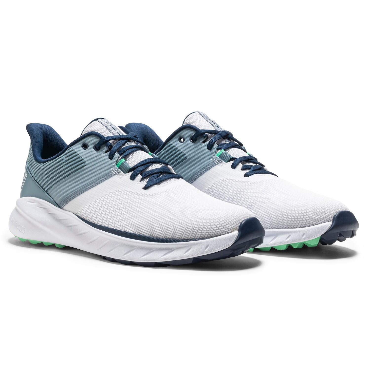 Chaussures de golf Footjoy Flex pour hommes, blanches et bleues 4/7