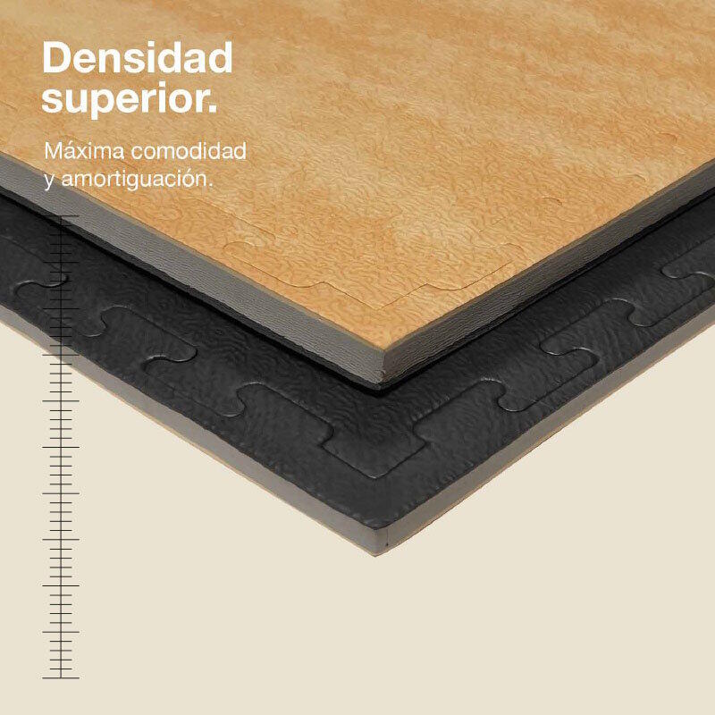 JOWY Tatami Puzzle 2,5cm 100x100cm – Efeito Madeira/Preto 2/5