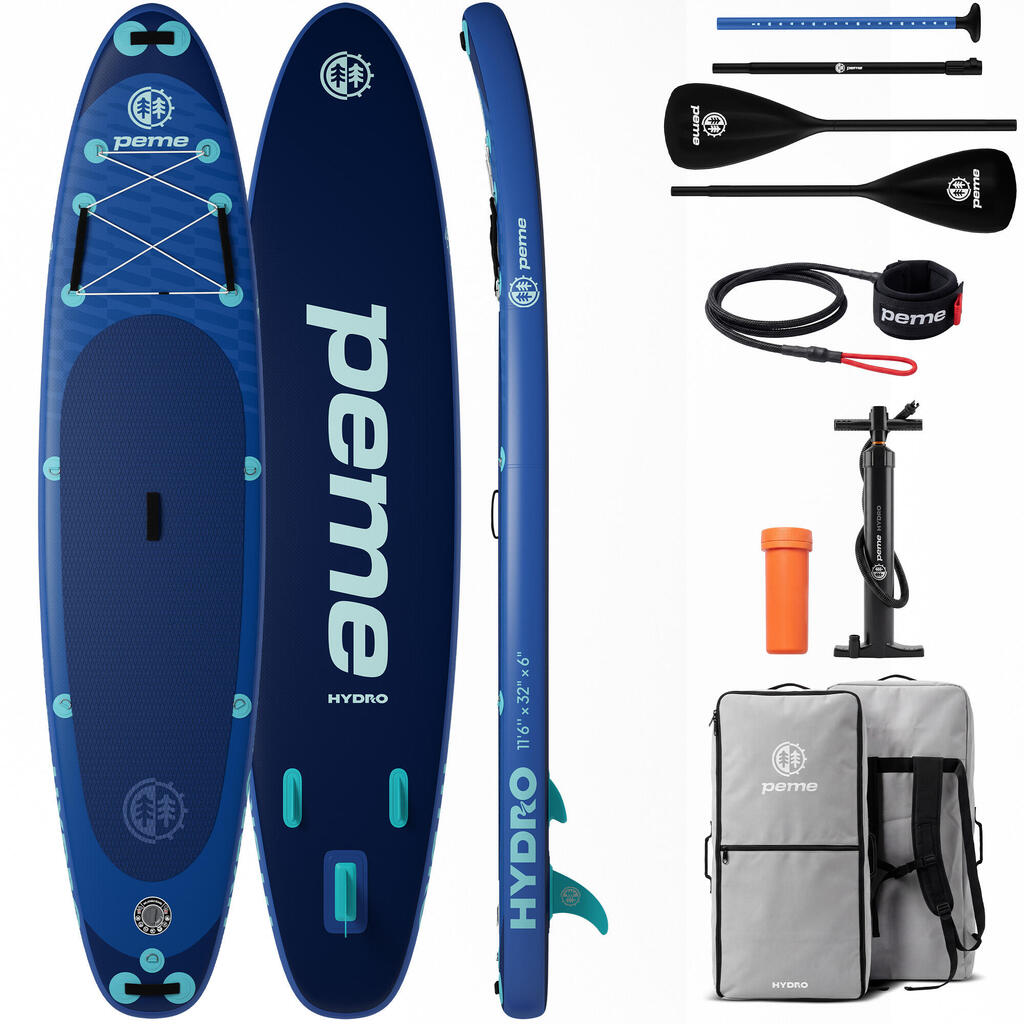 Set Inflatable SUP board 11'6 350x81x15 cm touring - stable for longer trips