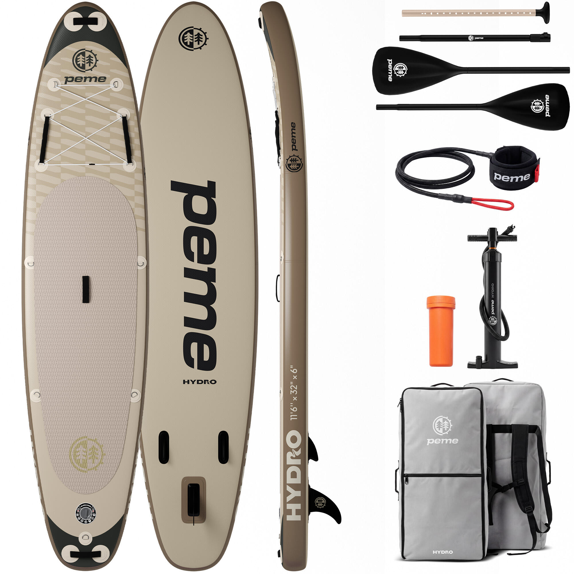 PEME Aufblasbares Set SUP-Board 11'6 350x81x15 cm Touring, Stabilität