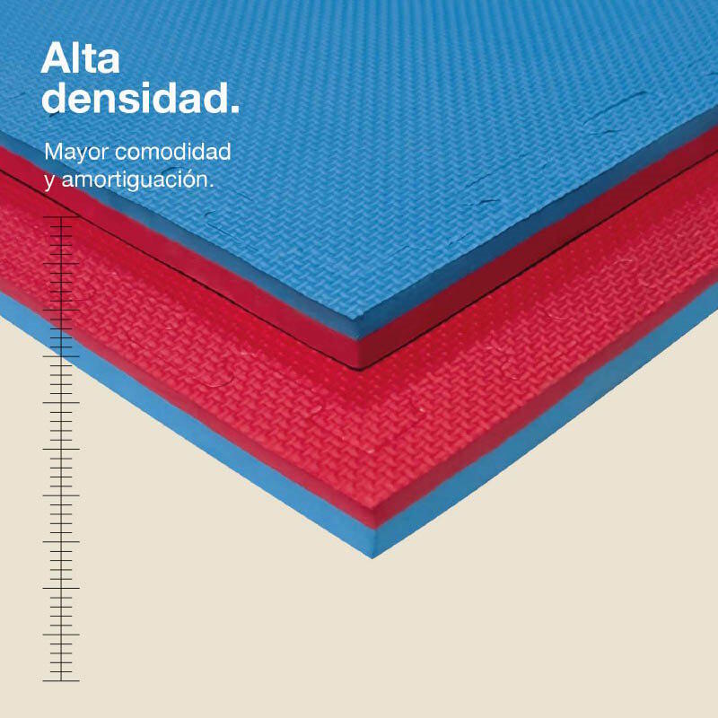 JOWY Tatame Puzzle 2 cm 100x100 cm – Superfície T, reversível Azul/Vermelho 2/6
