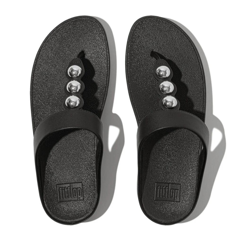 Sandales à bride avant FitFlop Fino Mirror-Dome en cuir 5/7