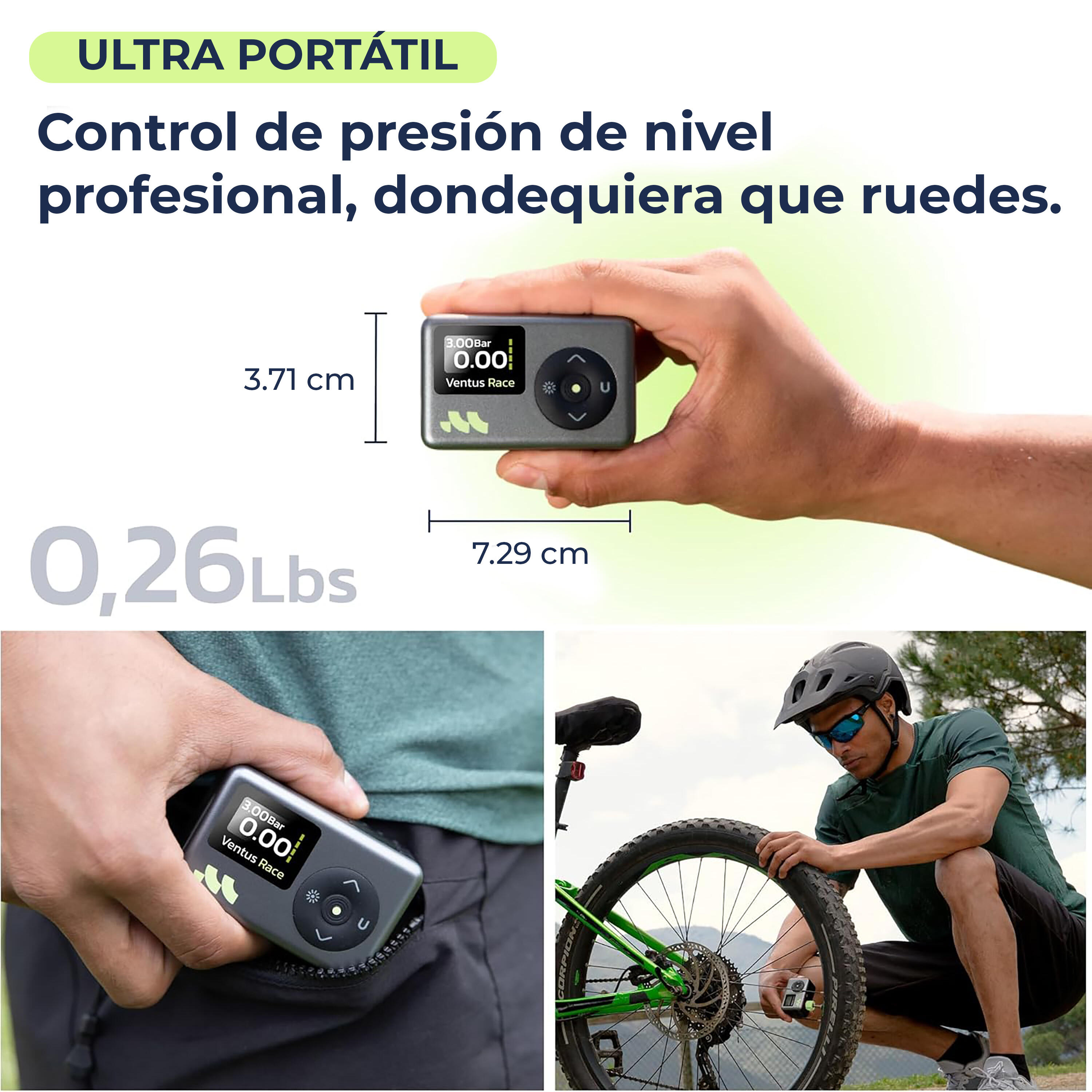 Woowind Ventus Race mini inflador para bicicletas y motocicletas, negro 2/5