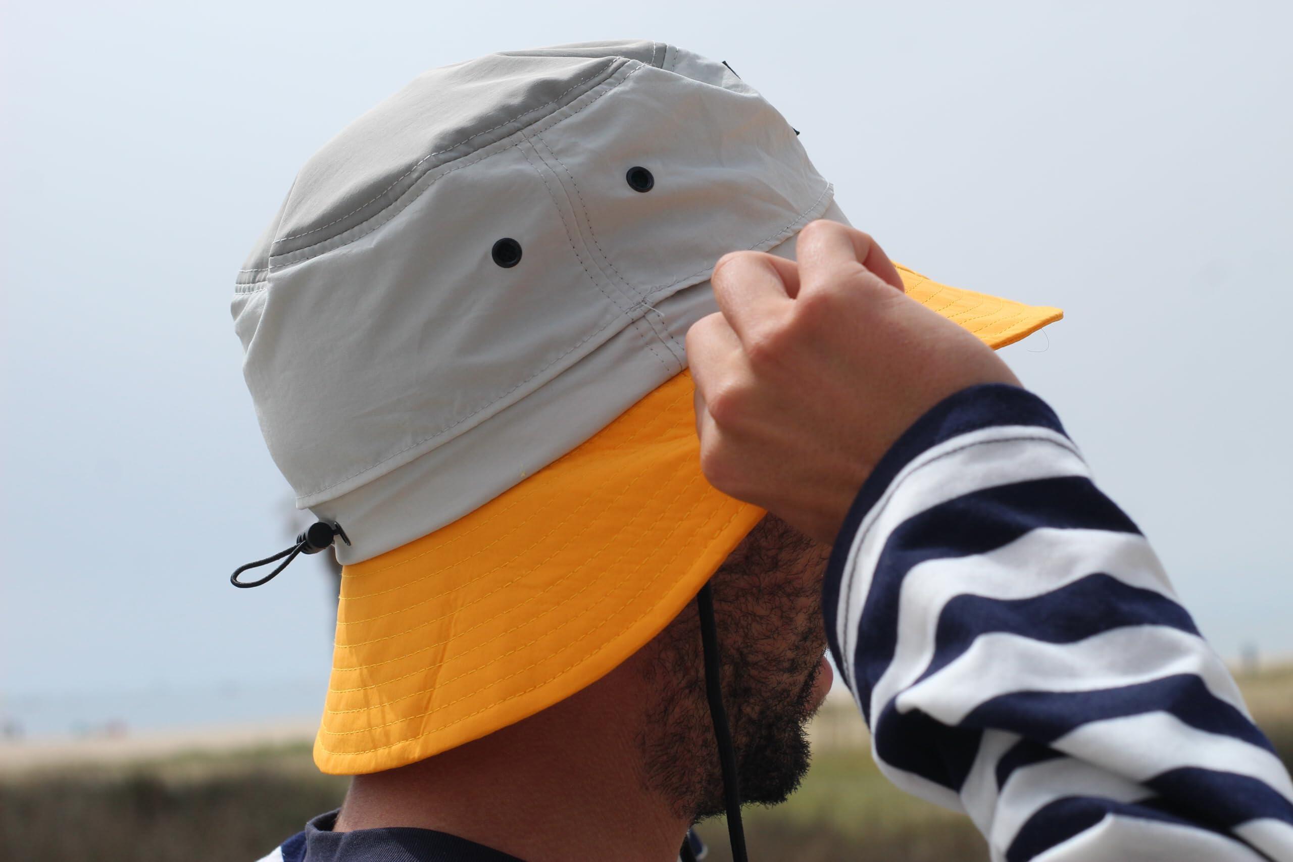 Sombrero trekking impermeable - transpirables - Plegable (Amarillo) 4/6