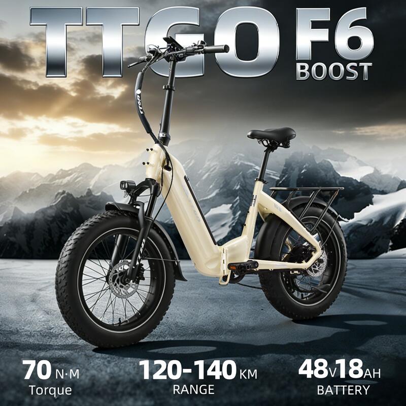 Bicicleta híbrida eléctrica llantas anchas deporte F6Boost larga autonomía 5/7