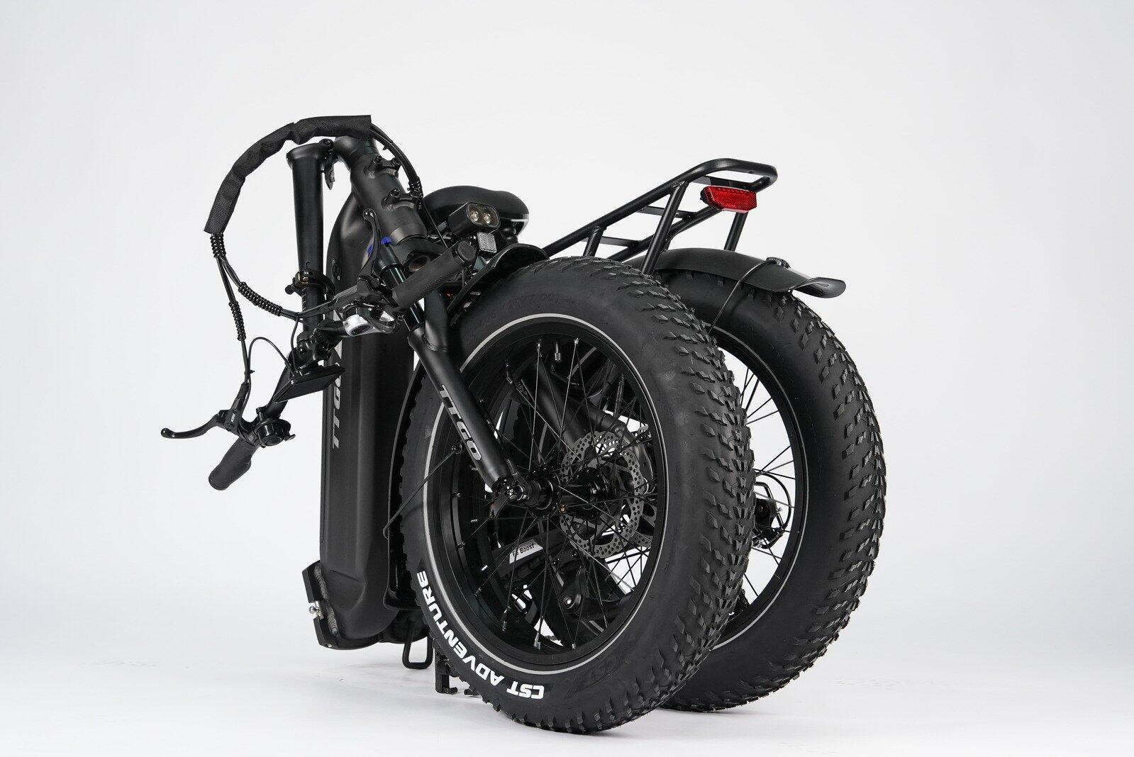 Bicicleta híbrida eléctrica llantas anchas deporte F6Boost larga autonomía gris 4/7