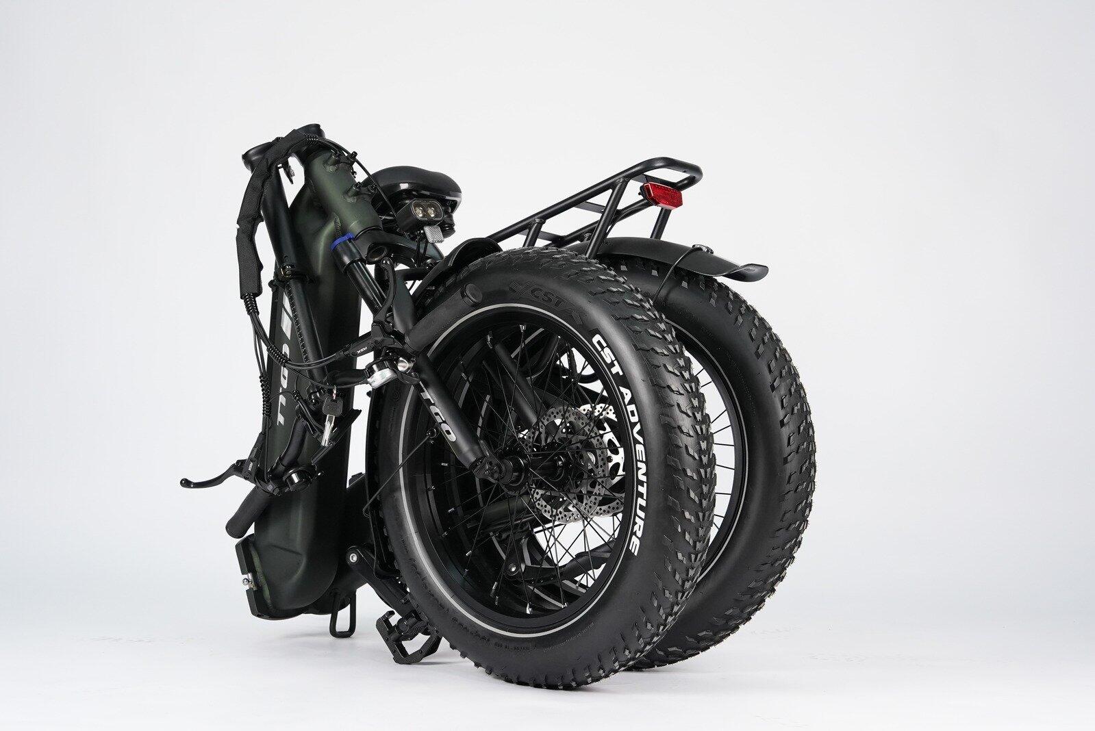 Bicicleta híbrida eléctrica llantas anchas deporte F6Boost larga autonomía verde 4/7